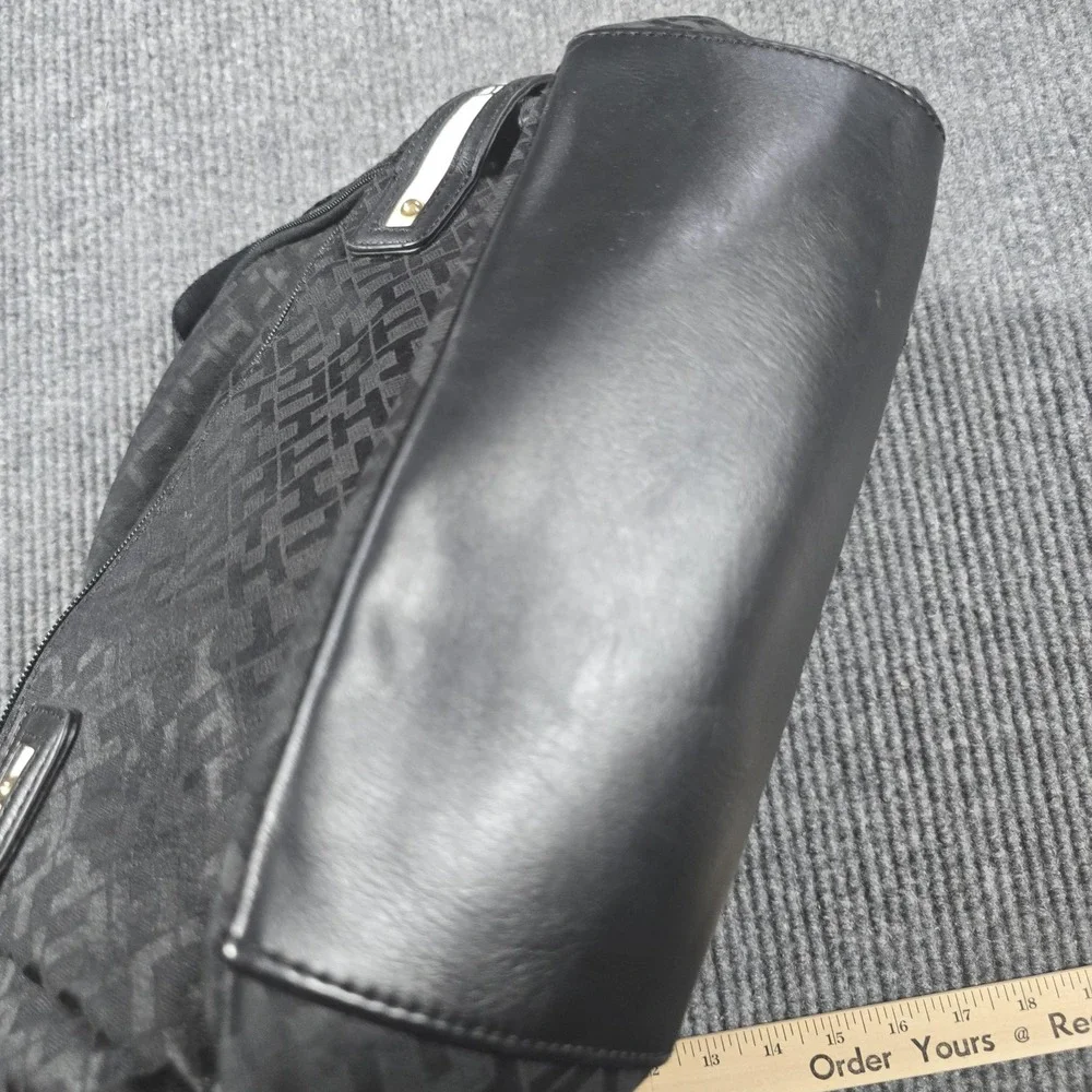 Tommy Hilfiger Backpack Black Monogram‎ Laptop Bag Gold Accents Carpenter Loop